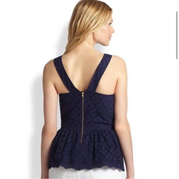 Lilly Pulitzer Tops - Lilly Pulitzer Ashton Lace Ruffled Peplum Tank Top